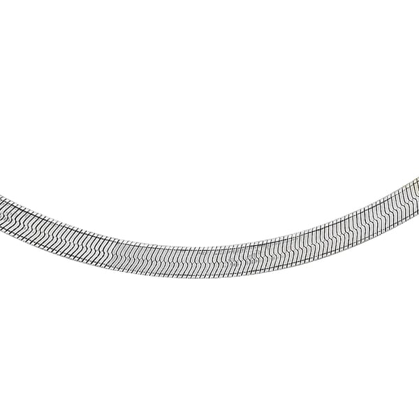 Sterling Silver Flat Snake Chain (Size 18), Silver wt 8.30 Gms