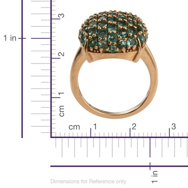 Kagem Zambian Emerald (Rnd) Cluster Ring in 14K Gold Overlay Sterling Silver 2.750 Ct.