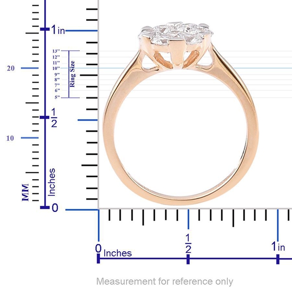 ILIANA 18K Y Gold IGI Certified Diamond (Rnd) (SI/ F-G) 7 Stone Ring 1.000 Ct.