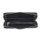 100% Genuine Leather Croc Embossed Wristlet with Zipper Closure (Size 20x11x2Cm) - Black