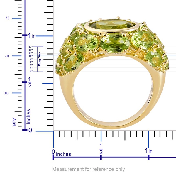 AA Hebei Peridot (Ovl 2.75 Ct) Ring in Yellow Gold Overlay Sterling Silver 8.200 Ct.