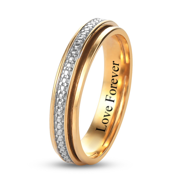 Personalised Engravable Diamond Band Ring in 14K Gold Overlay Sterling Silver