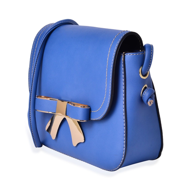 Blue Colour Crossbody Bag with Shoulder Strap (Size 21.5x17x6.5 Cm)