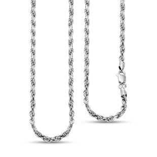 Italian Made Close Out - Sterling Silver Rope Necklace (Size - 20) With Lobster Clasp, Silver Wt. 12