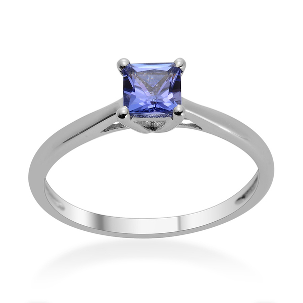 14K W Gold Tanzanite (Sqr) Solitaire Ring 0.750 Ct.