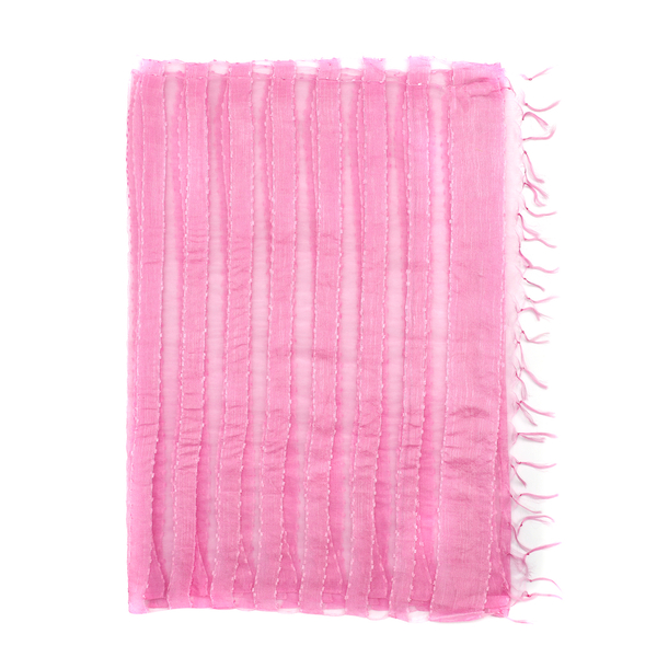 JOVIE - New Season Handmade Scarf with Fringes in Light Pink (Size 76x235cm)