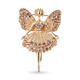 Champagne Colour Austrian Crystal (Rnd) Fairy Brooch in Yellow Gold Tone