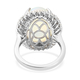 RHAPSODY 950 Platinum AAAA Ethiopian Welo Opal and Diamond (VS/E-F) Ring 10.28 Ct, Platinum wt. 9.49 Gms
