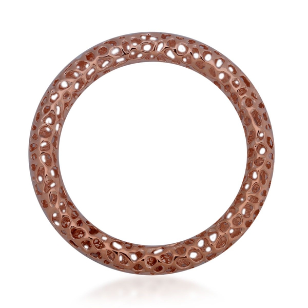 RACHEL GALLEY Rose Gold Overlay Sterling Silver Allegro Bangle (Size 8.75 / Extra Large), Silver wt 