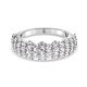 2 Piece Set -  Simulated Diamond Ring and Bangle (Size 6.5) in White Gold Tone