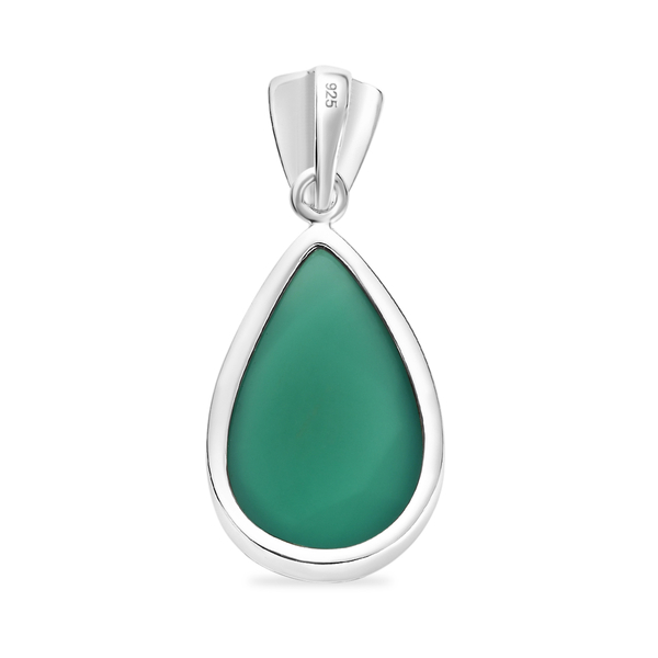 Green Onyx Pendant in Sterling Silver 12.47  Ct.