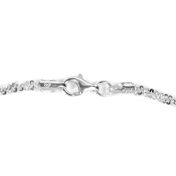 NY Close Out Deal - Diamond Cut Sterling Silver Margherita Necklace (Size 18) with Lobster Clasp, Silver wt 6.84 Gms