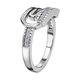 White Diamond Ring in Platinum Overlay Sterling Silver 0.17 Ct