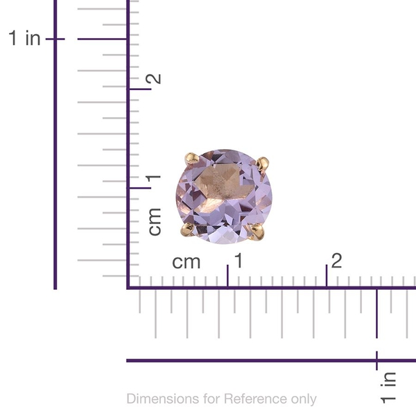 Rose De France Amethyst (Rnd) Stud Earrings (with Push Back) in 14K Gold Overlay Sterling Silver 2.000 Ct.