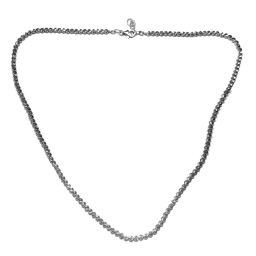 Limited Edition - 9K White Gold Diamond Cut Beads Necklace (Size 18 with 1 inch Extender), Gold wt 9.01 Gms.