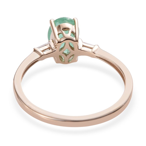 9K Y Gold Boyaca Colombian Emerald (Ovl 1.20 Ct), Diamond Ring 1.300 Ct.