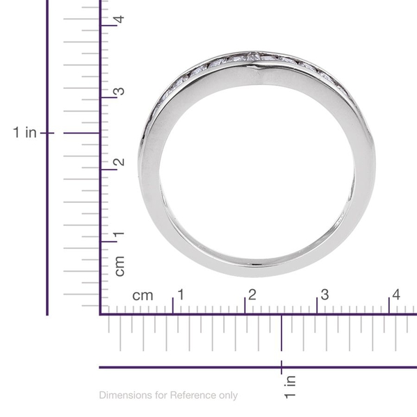 Lustro Stella - Platinum Overlay Sterling Silver (Bgt) Wishbone Ring Made with Finest CZ
