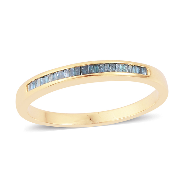 Blue Diamond (Bgt) Half Eternity Band Ring in Yellow Gold Overlay Sterling Silver 0.250 Ct.