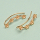 14K Gold Overlay Sterling Silver Flower Climber Earrings (With Hook)