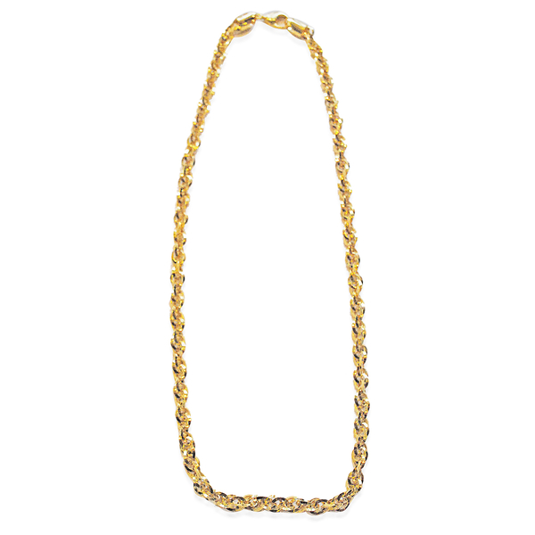 Close Out Deal 9K Yellow Gold Hollow Diamond Cut Prince Of Wales Chain (Size 18), Gold Wt. 10.90 Gms