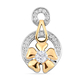 Moissanite Floral Pendant in Platinum and Gold Overlay Sterling Silver