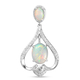 Ethiopian Welo Opal and Natural Cambodian Zircon Pendant in Platinum Overlay Sterling Silver 1.90 Ct