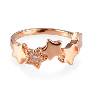 RACHEL GALLEY Natural Cambodian Zircon Stars Ring in Rose Gold Overlay Sterling Sliver
