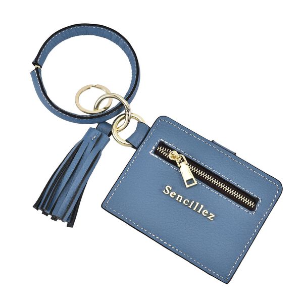 Sencillez Genuine Leather Key Chain Blue Tjc