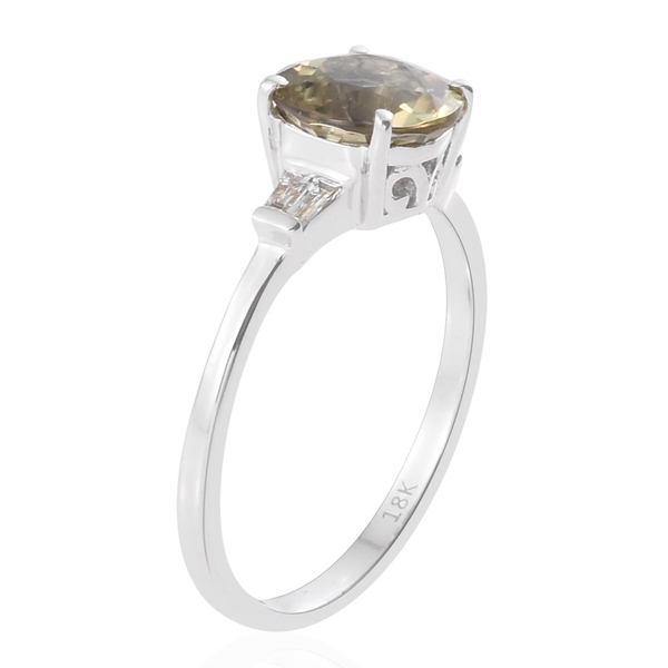 ILIANA 18K White Gold AAA Turkizite (Rnd), Diamond (SI G-H) Ring 2.250 Ct.