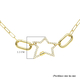 ELANZA Simulated Diamond Star Paperclip Necklace (Size - 18) in Yellow Gold Overlay Sterling Silver, Silver Wt. 7.20 Gms