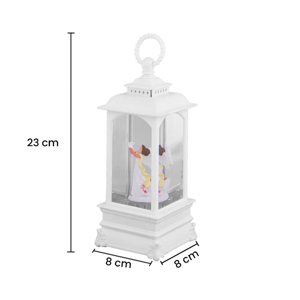 Christmas Angel Lantern Warm Light (Size 23x8x8Cm) - White
