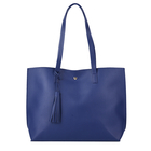 Classic Tote Bag with Tassels and Magnetic Button (Size 36x30x11 Cm) - Navy
