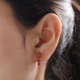 African Ruby (FF) Hoop Earrings in 14K Gold Overlay Sterling Silver 2.11 Ct.