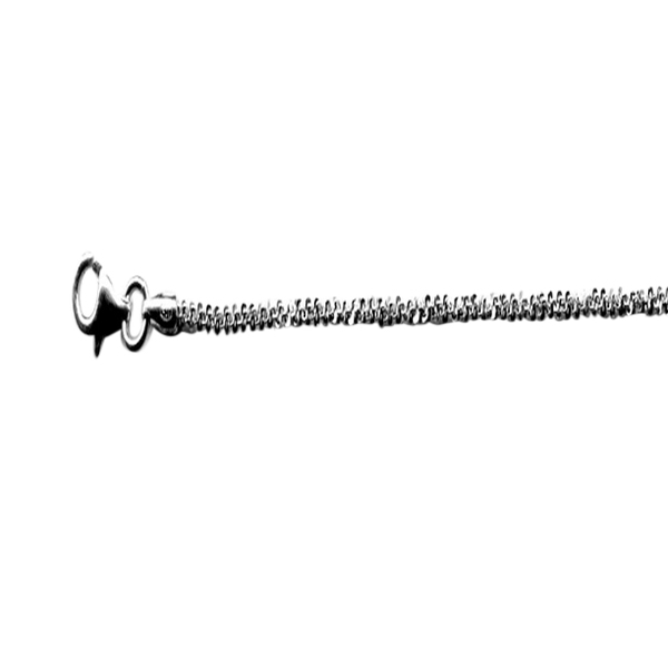 JCK Vegas Collection Rhodium Plated Sterling Silver Twisted Rock Chain (Size 30), Silver wt 5.00 gra