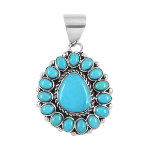 Santa Fe Collection - Turquoise Pendant in Sterling Silver 3.00 Ct.