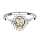 Turkizite and Diamond Halo Ring in Platinum Overlay Sterling Silver 1.00Cts