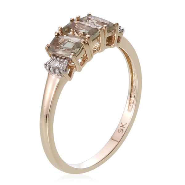 9K Y Gold Turkizite (Cush), Diamond Ring 1.100 Ct.