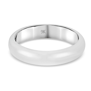 9K White Gold Band Ring, Gold wt. 3.48 Gms