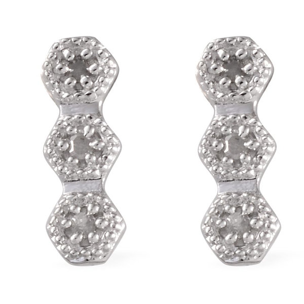 Diamond (Rnd) Earrings in Platinum Overlay Sterling Silver 0.050 Ct.