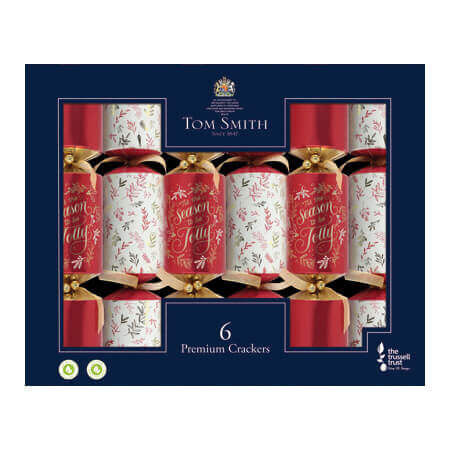 Tom Smith Premium Red & Gold Christmas Crackers x 6