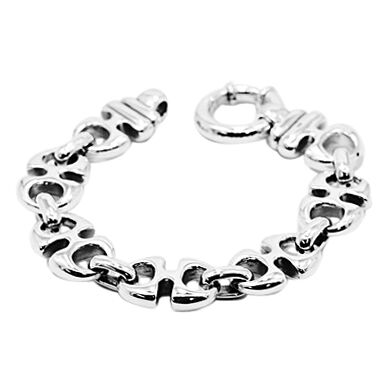 Thai Sterling Silver Coffee Bean Link Bracelet (Size 8), Silver wt 24.75 Gms.