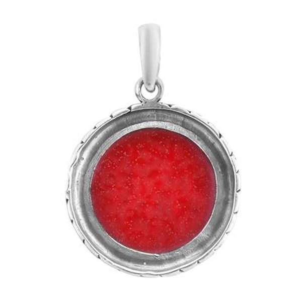 Royal Bali Collection - Red Sponge Coral Pendant in Sterling Silver