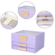 Three Layer Anti-Tarnish Jewellery Box with Transparent Glass Window at Top in Lavender