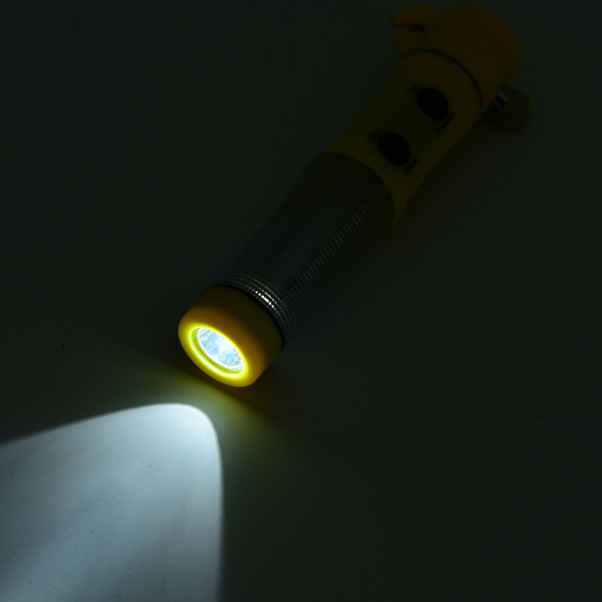 Yellow and Black Colour Multi Functional Hammer with LED Flashlight (Size 19.30X6.98X3.98 Cm)