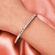 NY Close Out Deal - Simulated Champagne Diamond Bangle (Size 7.5) in Stainless Steel