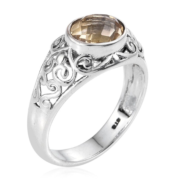 Citrine (Ovl) Solitaire Ring in Sterling Silver 2.420 Ct.