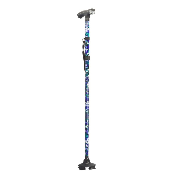 Zoomer Collapsable Adjustable Walking Cane (Size 33.5 to 38 inch) - Blue Requires 3 AAA Batteries