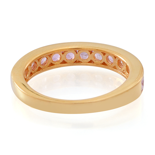 Pink Sapphire (Rnd) Half Eternity Band Ring in 14K Gold Overlay Sterling Silver 1.000 Ct.