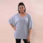TAMSY V-Neck Knitted Drape Top (Size 10-18) - Grey