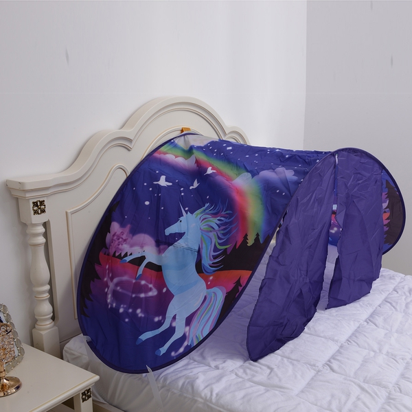 Purple and Multi Colour Beautiful and Stunning Unicorn Pattern Bedroom Tent (Size 230x70 Cm)